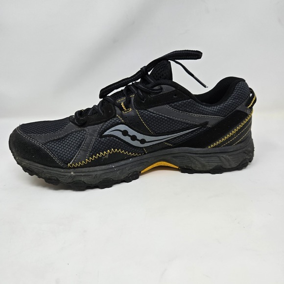 Saucony Raptor TR Mens Trail Running Shoes Black Grey Yellow S25283-1 Size 10 - Picture 4 of 12